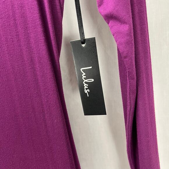 NWT Lulu’s Purple 3/4 Sleeve Open Back Dress Size Medium - Picture 7 of 7